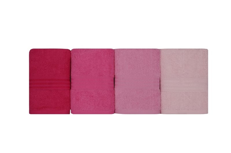 Håndkle Hobby 50x90 cm 4-pk - Rosa - Baderomstekstiler - Håndklær