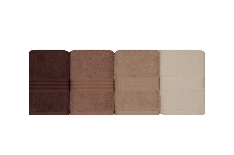 Håndkle Hobby 50x90 cm 4-pk - Creme/Beige/Brun - Baderomstekstiler - Håndklær