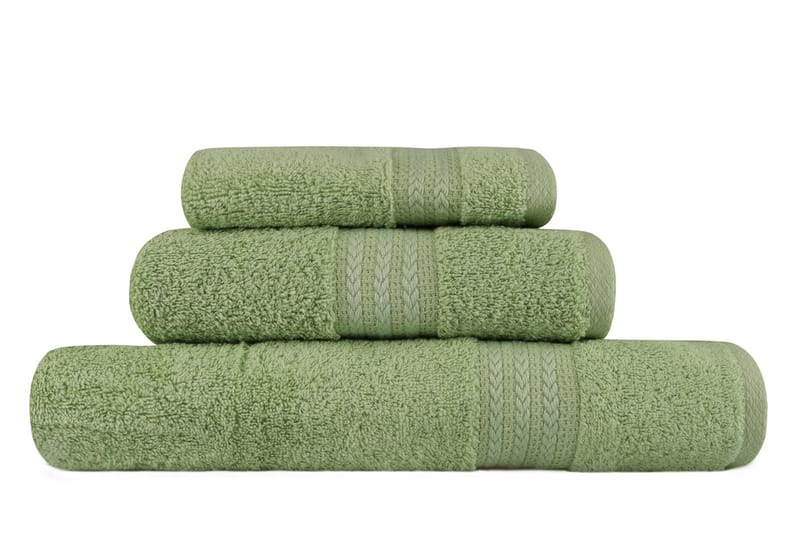 Håndkle Hobby Set om 3 - Grønn - Håndklær