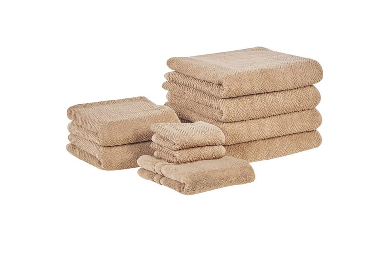 Håndkle Mitiaro sett á 9 Beige, Beige
