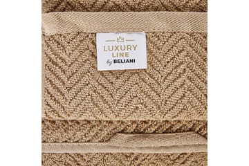 Håndkle Mitiaro sett av 2 Beige - Beige - Tekstiler & tepper - Baderomstekstiler