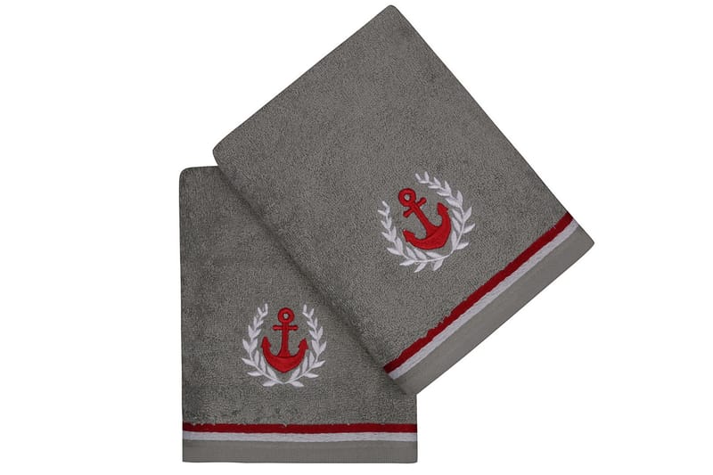 Håndkle Rhuddlan 2-pk - Grå - Baderomstekstiler - Håndklær