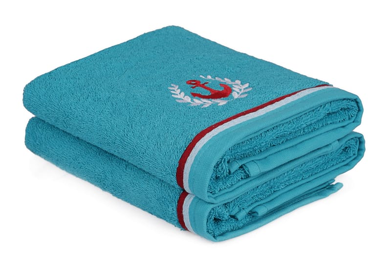 Håndkle Rhuddlan 2-pk - Turkis - Baderomstekstiler - Håndklær