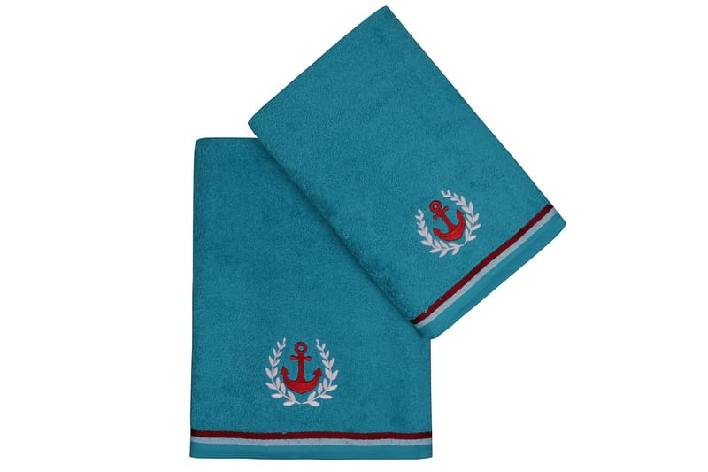Håndkle Rhuddlan 2-pk - Turkis - Baderomstekstiler - Håndklær