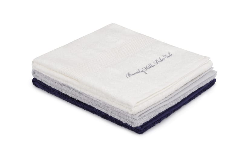 Håndkle Romilla 3-pk - Hvit/Grå/Mørkeblå - Baderomstekstiler - Håndklær