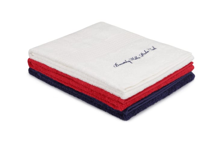 Håndkle Romilla 3-pk - Rød/Hvit/Mørkeblå - Baderomstekstiler - Håndklær