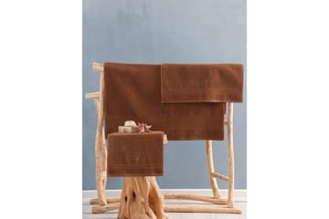 Håndklesett (3 deler) Velvære Brun - Brun - Tekstiler & tepper - Baderomstekstiler