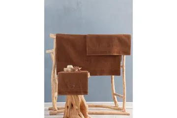 Håndklesett (3 deler) Velvære Brun - Brun - Tekstiler & tepper - Baderomstekstiler