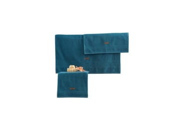 Håndklesett (3 deler) Velvære Petrolblå - Petrolblå - Tekstiler & tepper - Baderomstekstiler