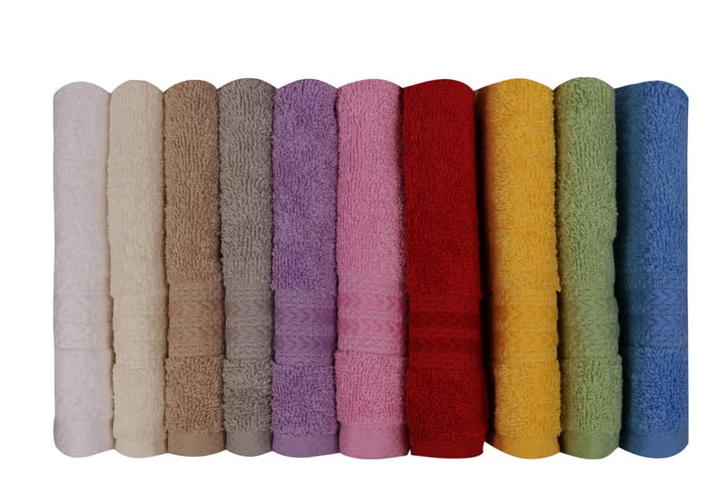 Håndklesett 30x50 cm 10- pk - Flerfarget - Baderomstekstiler - Håndklær og badehåndkle