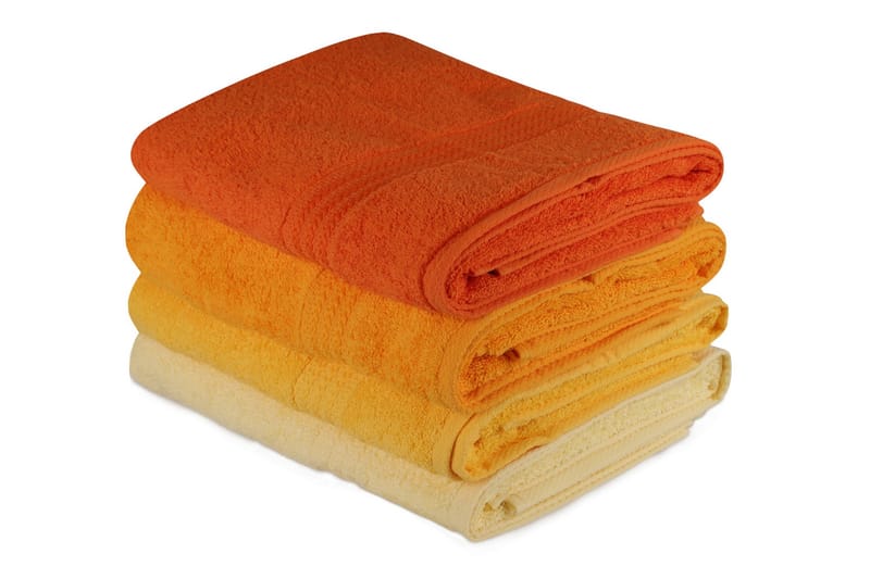 Hobby Badehåndkle 70x140 cm 4-pk - Gul/Oransje - Tekstiler & tepper - Baderomstekstiler