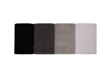 Hobby Badehåndkle 70x140 cm 4-pk - Hvit/Grå/Mørkegrå/Svart - Tekstiler & tepper - Baderomstekstiler