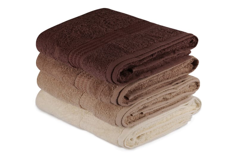Hobby Badehåndkle 70x140 cm 4-pk - Creme/Beige/Brun - Tekstiler & tepper - Baderomstekstiler