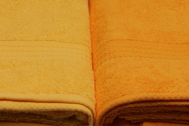 Hobby Badehåndkle 70x140 cm 4-pk - Gul/Oransje - Tekstiler & tepper - Baderomstekstiler