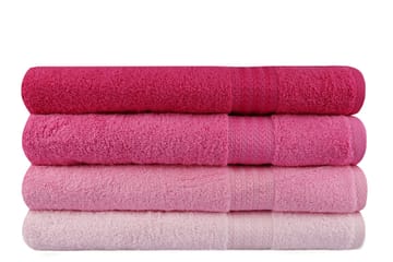 Hobby Badehåndkle 70x140 cm 4-pk - Rosa/Lyserosa - Tekstiler & tepper - Baderomstekstiler