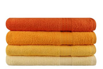 Hobby Badehåndkle 70x140 cm 4-pk - Gul/Oransje - Tekstiler & tepper - Baderomstekstiler