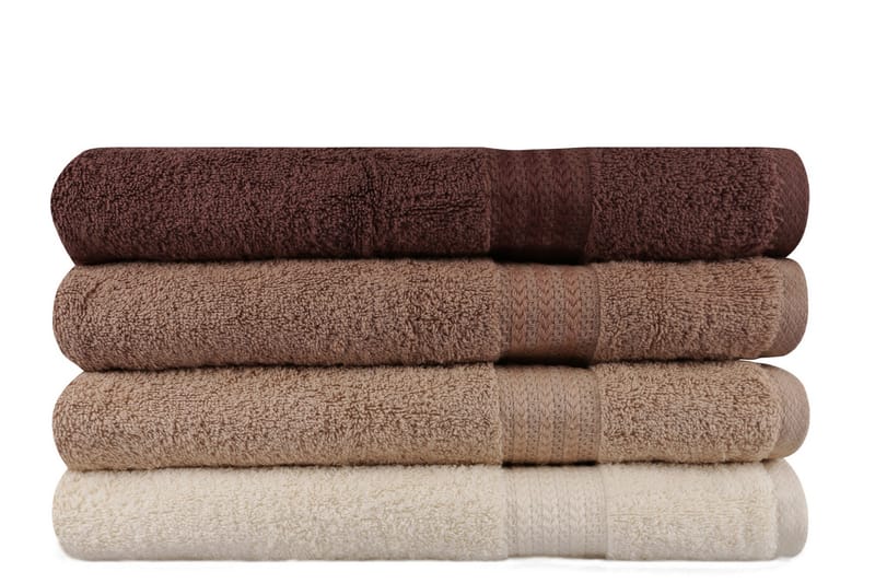 Hobby Badehåndkle 70x140 cm 4-pk - Creme/Beige/Brun - Tekstiler & tepper - Baderomstekstiler