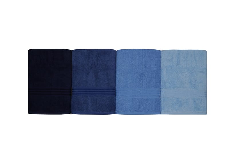 Hobby Badehåndkle 70x140 cm 4-pk - Mørkeblå/Blå/Lyseblå - Tekstiler & tepper - Baderomstekstiler