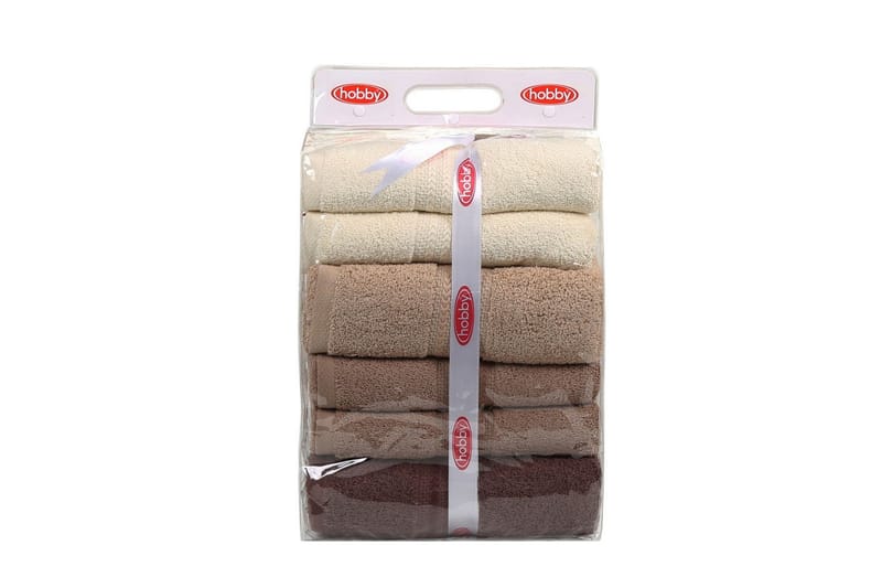Hobby Badehåndkle 70x140 cm 4-pk - Creme/Beige/Brun - Tekstiler & tepper - Baderomstekstiler
