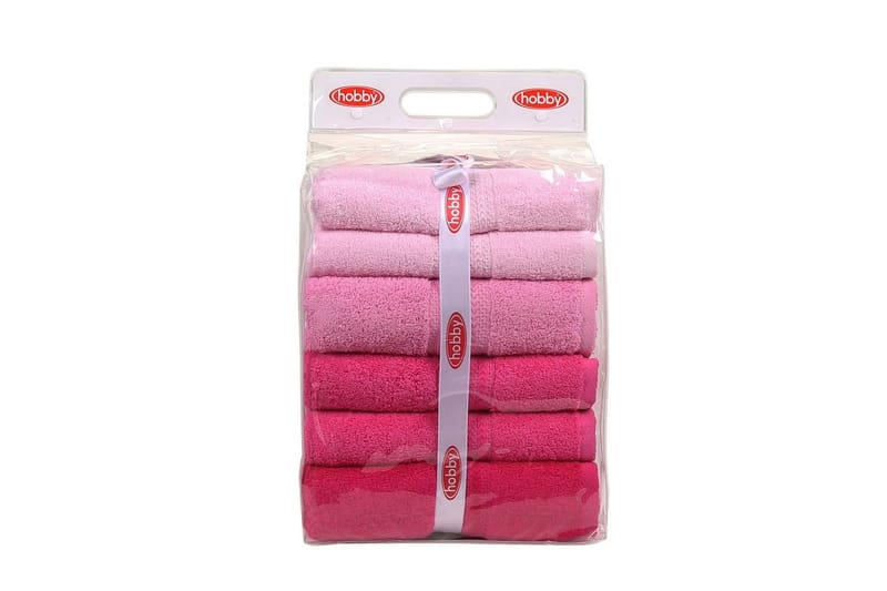 Hobby Badehåndkle 70x140 cm 4-pk - Rosa/Lyserosa - Tekstiler & tepper - Baderomstekstiler