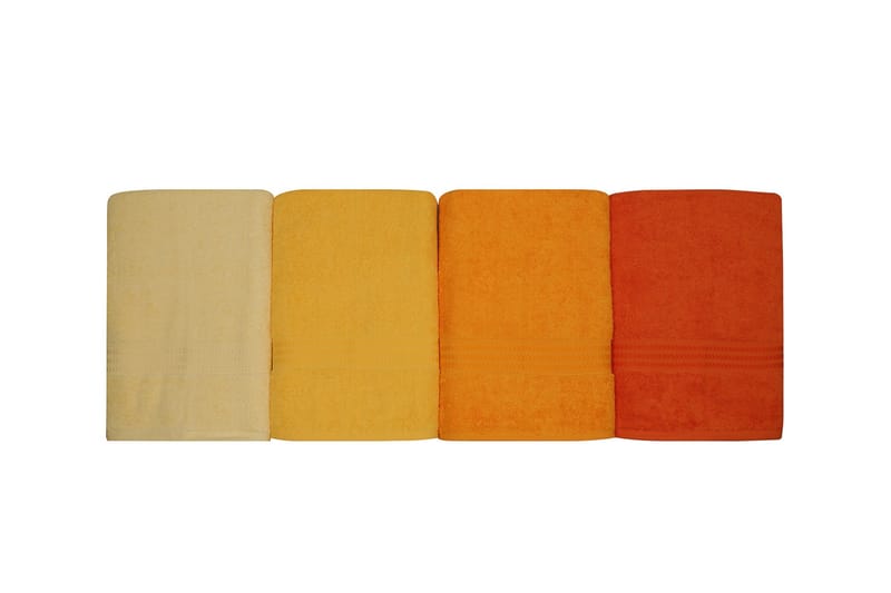Hobby Badehåndkle 70x140 cm 4-pk - Gul/Oransje - Tekstiler & tepper - Baderomstekstiler
