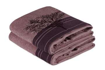 Hobby Håndkle 50x90 cm 2-pk - Vinrød/Brun - Tekstiler & tepper - Baderomstekstiler
