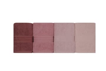 Hobby Håndkle 50x90 cm 4-pk - Lyserosa/Creme - Tekstiler & tepper - Baderomstekstiler