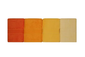 Hobby Håndkle 50x90 cm 4-pk - Gul/Oransje - Tekstiler & tepper - Baderomstekstiler