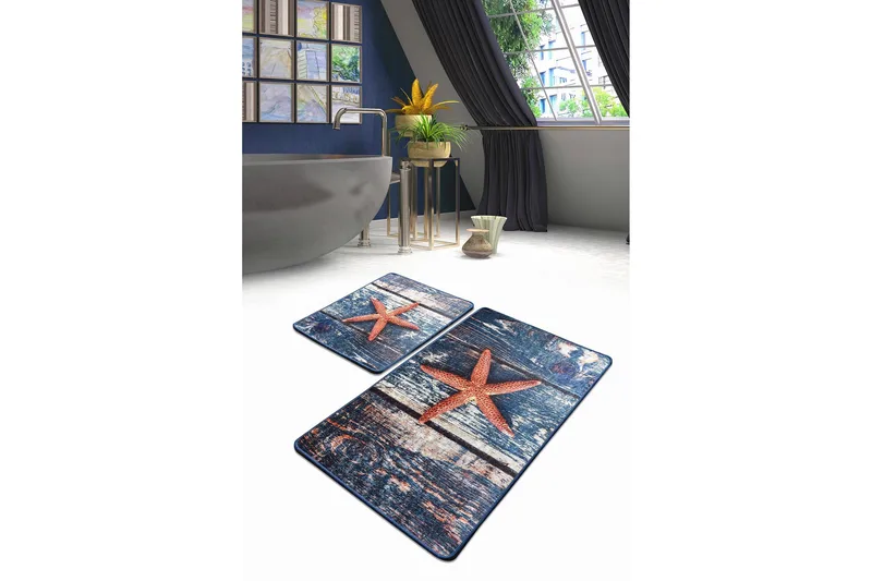 Niyanna Badematte 2-pk - Flerfarget - Tekstiler & tepper - Baderomstekstiler