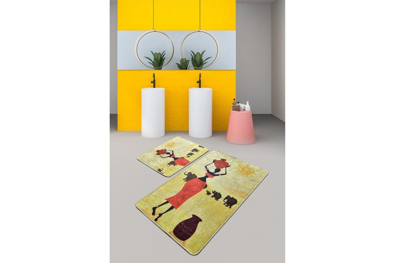 Niyanna Badematte 2-pk - Flerfarget - Tekstiler & tepper - Baderomstekstiler