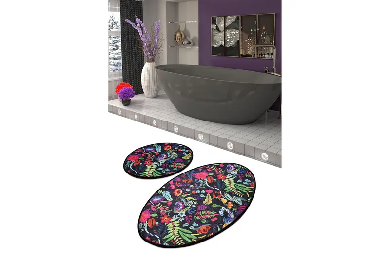 Niyanna Badematte 2-pk - Flerfarget - Tekstiler & tepper - Baderomstekstiler