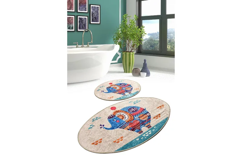 Niyanna Badematte 2-pk - Flerfarget - Tekstiler & tepper - Baderomstekstiler