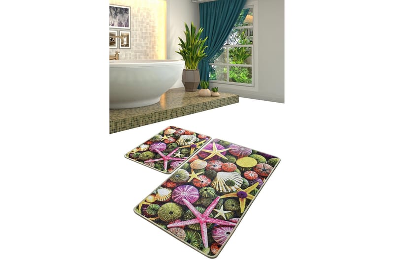 Niyanna Badematte 2-pk - Flerfarget - Tekstiler & tepper - Baderomstekstiler