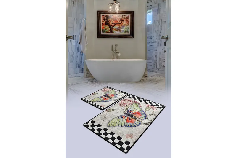 Niyanna Badematte 2-pk - Flerfarget - Tekstiler & tepper - Baderomstekstiler