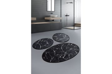 Niyanna Badematte 3-pk - Svart/Hvit - Tekstiler & tepper - Baderomstekstiler