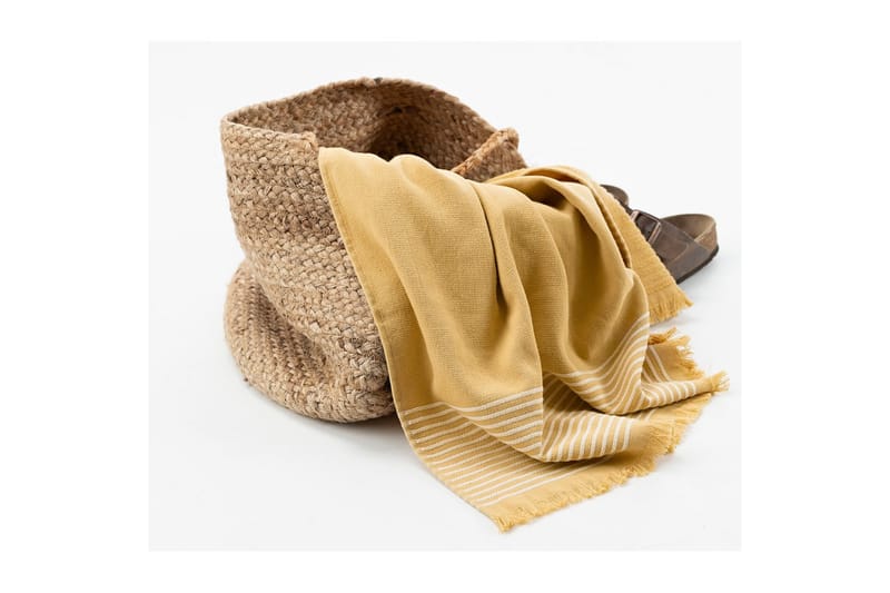 Strandbadelaken Horisont 80 x 160 cm - Gul - Tekstiler & tepper - Baderomstekstiler