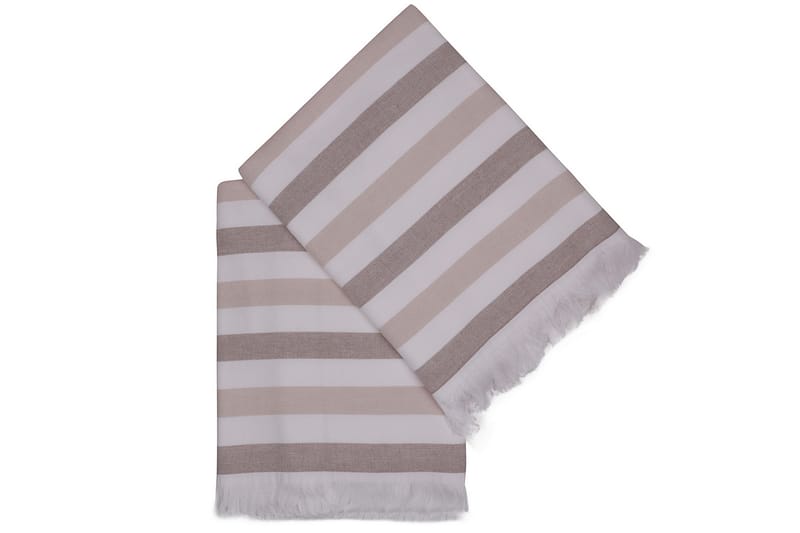 Strandhåndkle Rhuddlan 2-pk - Brun/Hvit - Baderomstekstiler - Håndklær og badehåndkle