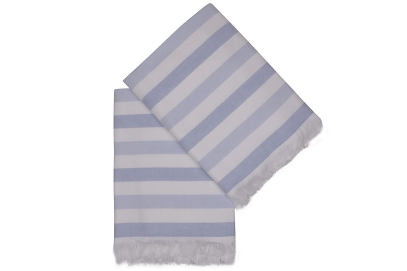 Strandhåndkle Rhuddlan 2-pk - Blå/Hvit - Baderomstekstiler - Håndklær og badehåndkle