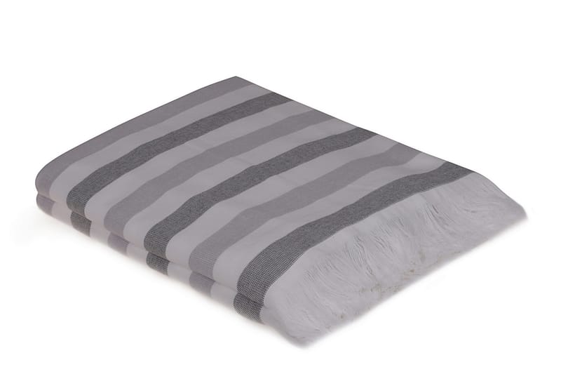 Strandhåndkle Rhuddlan 2-pk - Grå/Hvit - Baderomstekstiler - Håndklær og badehåndkle