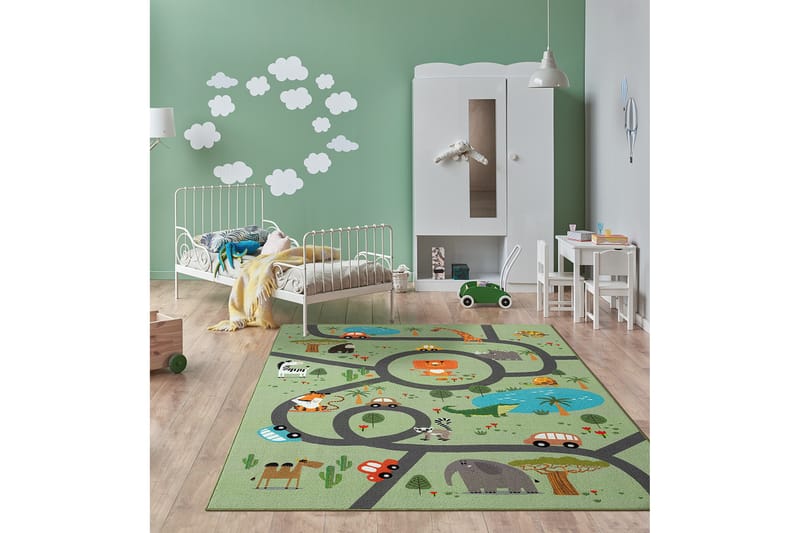 Play Barnematte 140x200 cm - Grønn - Tekstiler & tepper - Barnetekstiler - Teppe barnerom