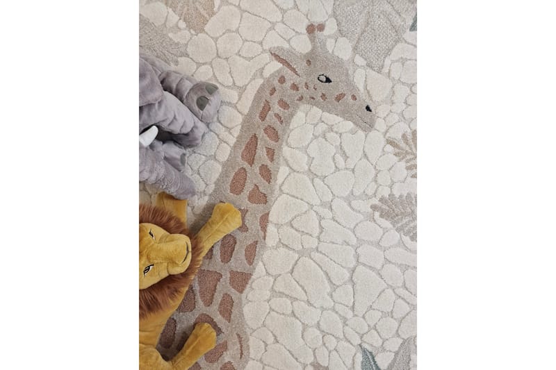 Genova Giraff Barneteppe 120x170 cm Rektangulær - Creme - Tekstiler & tepper - Barnetekstiler - Teppe barnerom