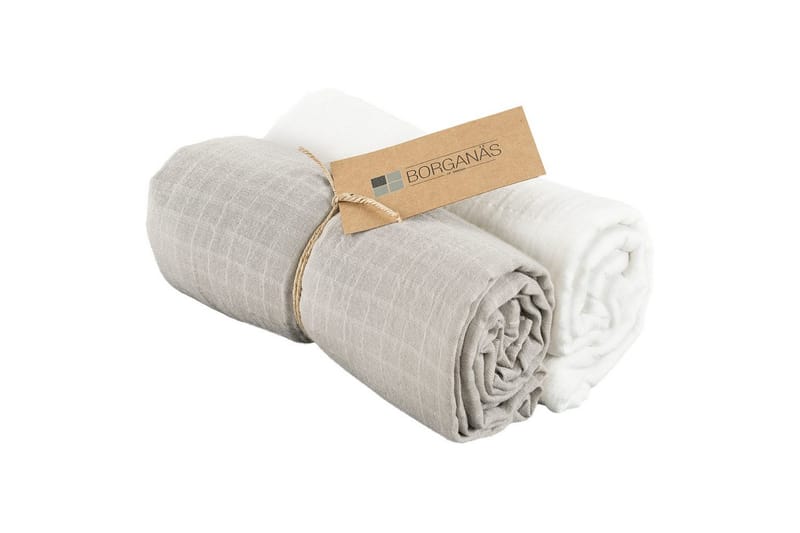 Muslinwrap 2-Pakk - Hvit/Grå (110 x 110 cm) - Tekstiler & tepper - Tepper & pledd