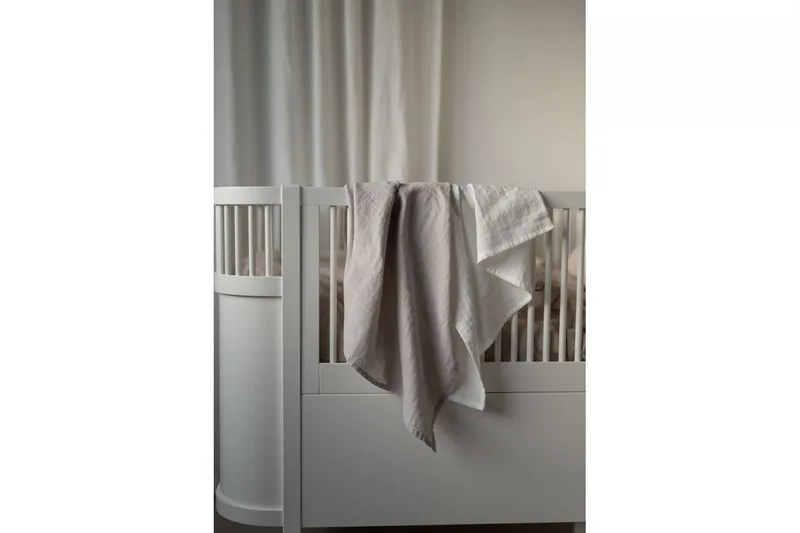 Muslinwrap 2-Pakk - Hvit/Grå (70 x 70 cm) - Tekstiler & tepper - Tepper & pledd