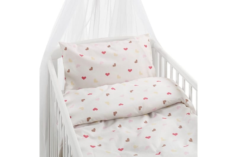 Dynetrekksett til Sprinkelseng 2-Delers Hjärttrud, beige