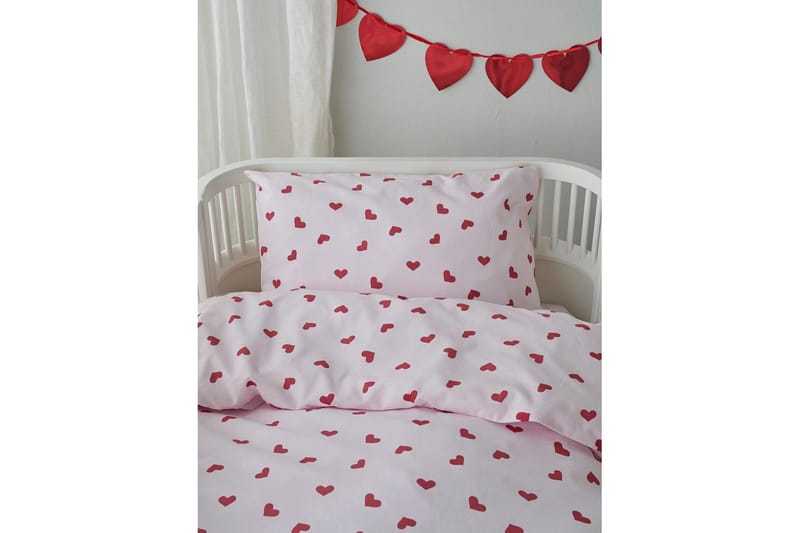 Dynetrekksett til Sprinkelseng 2-Delers Hjärttrud - Rosa - Tekstiler & tepper - Sengetøy - Dyne