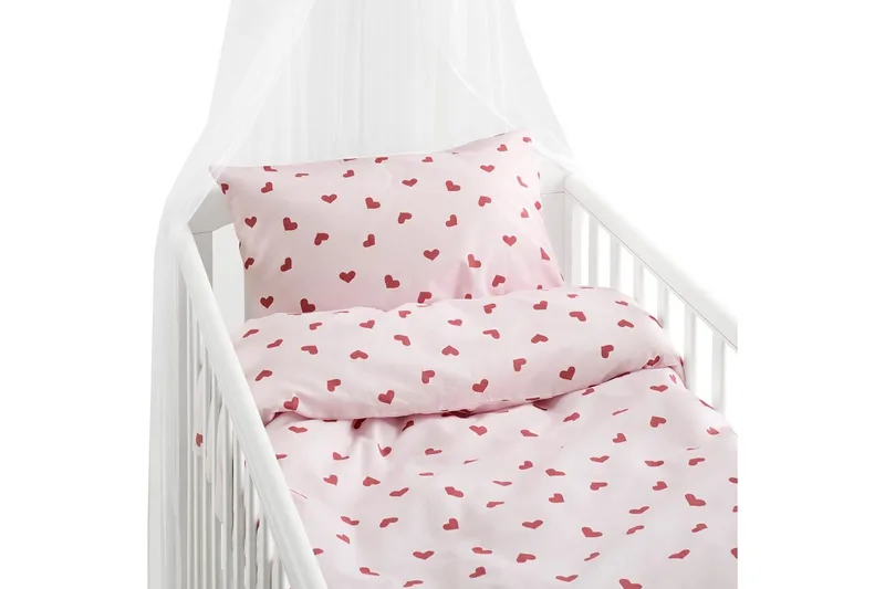 Dynetrekksett til Sprinkelseng 2-Delers Hjärttrud, Rosa