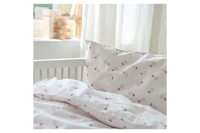 Dynetrekksett til Sprinkelseng 2-Delers Pære Rosa - Rosa - Tekstiler & tepper - Barnetekstiler - Sengetøy barn - Sengesett barn