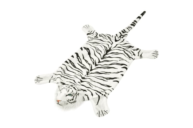 Tigerteppe plysj 144 cm hvit - Hvit - Teppe barnerom