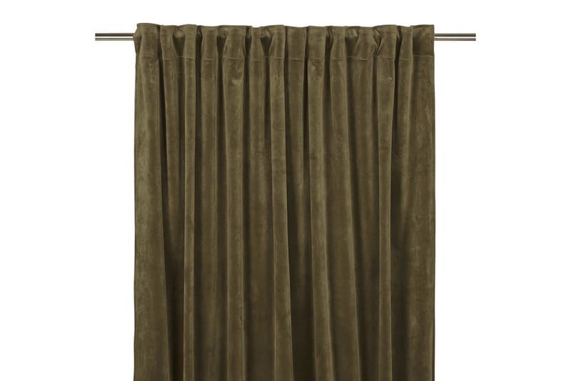 Sammetsgardin Velvet Multibåndlengde 2-pk 280 cm Olivengrønn