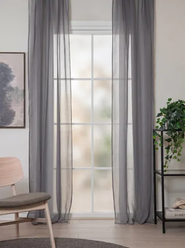 Gardin Lisa 140x250 cm - Grå - Tekstiler & tepper - Gardiner - Gardinlengder - Leggbåndslengde